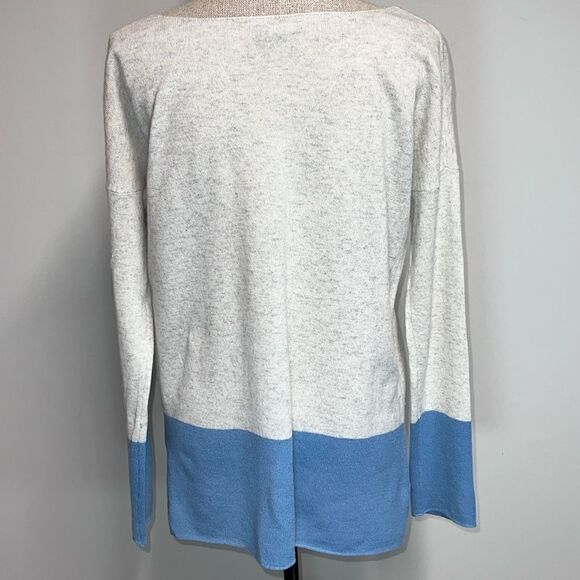Vince Color Block 100% Cashmere Boat Neck Oversized Hi Low Sweater Womens Sz S - Picture 3 of 5
